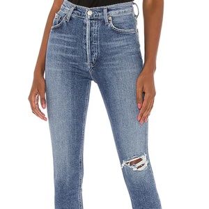 Agolde Nico High Rise Slim Jeans in Shoreline, size 30
